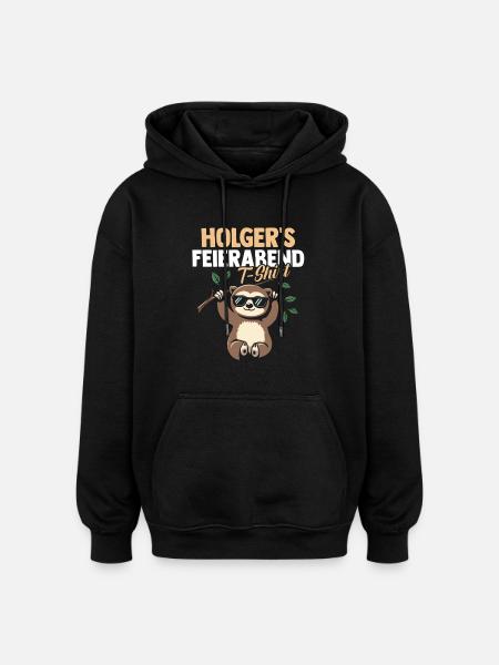 Sloth Holger - Oversized Unisex Hoodie - black