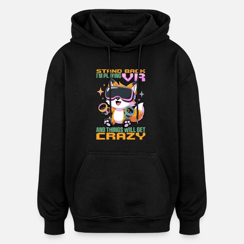 Gaming Fox VR Gamer - Sweat à capuche oversize unisexe - noir