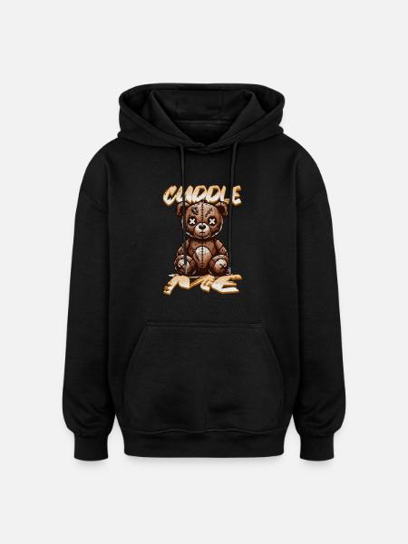 Cuddle me Bear - Oversized Unisex Hoodie - black