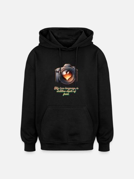 Declaration of love in blur - Oversized Unisex Hoodie - black