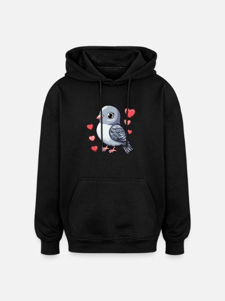 Dove full of love - Oversized Unisex Hoodie - black
