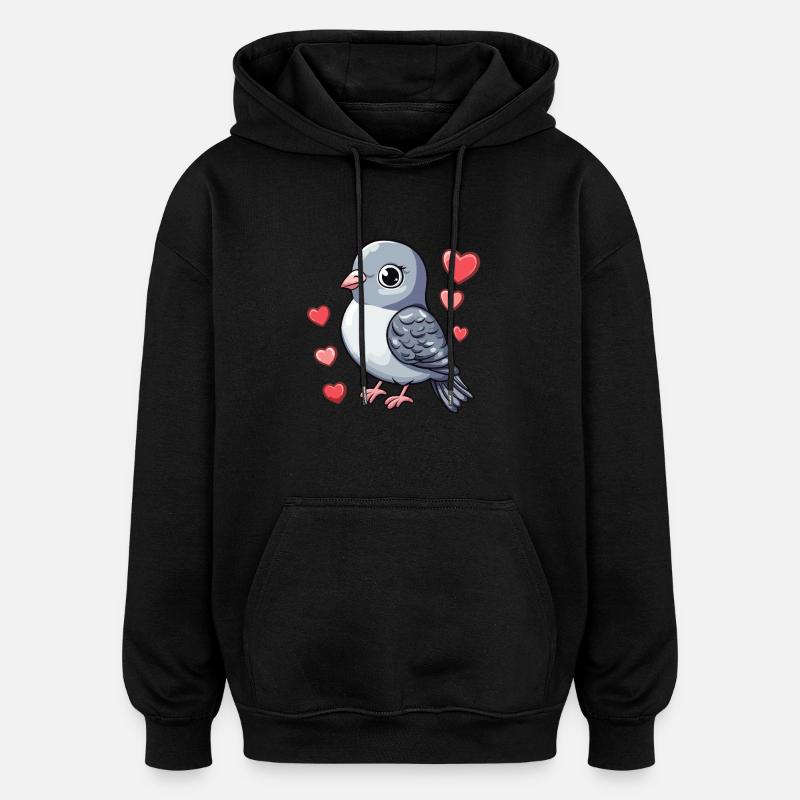 Taube voller Liebe - Oversized Unisex Hoodie - Schwarz
