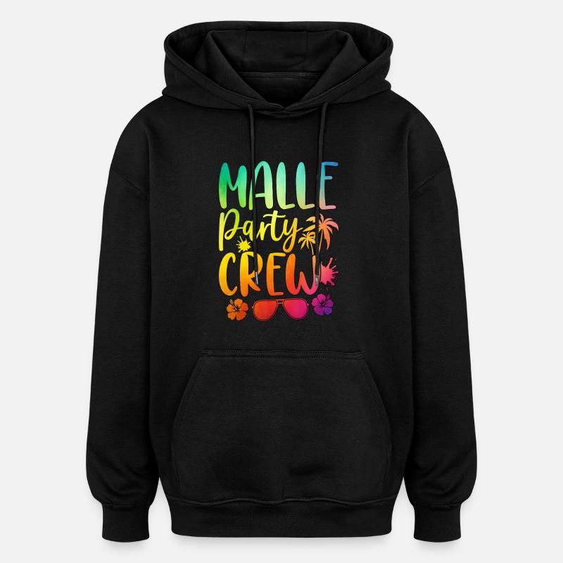 Malle Party Crew - Sweat à capuche oversize unisexe - noir