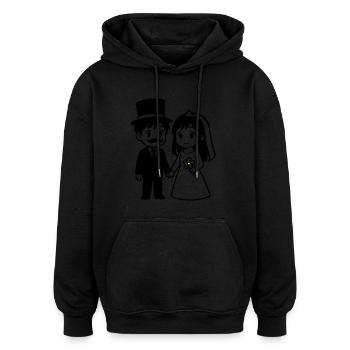 Brautpaar Ehepaar Anime - Oversized Unisex Hoodie - Schwarz - Vorne - Noah (186cm)