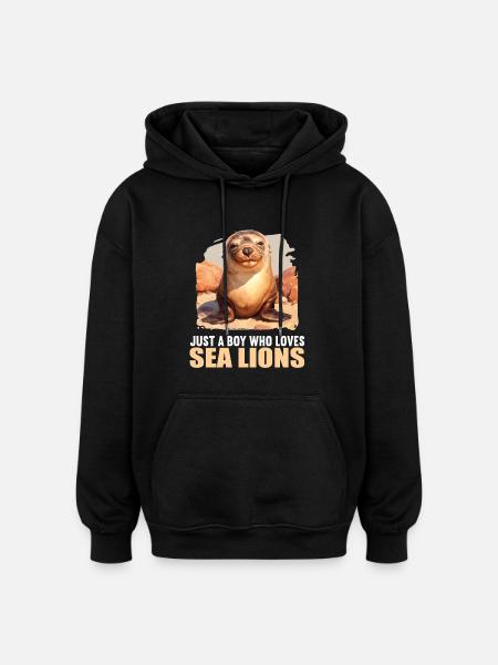 Seelöwen Seelöwe - Oversized Unisex Hoodie - Schwarz