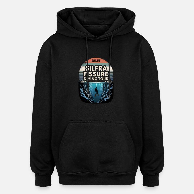 Plongée à Silfra 2025 - Sweat à capuche oversize unisexe - noir