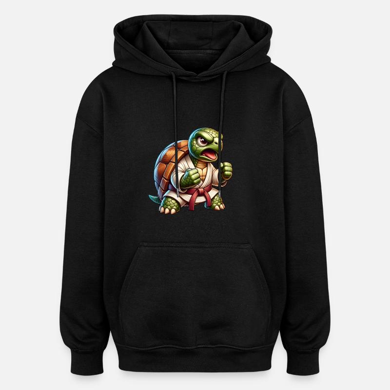 Maître de karaté tortue - Sweat à capuche oversize unisexe - noir