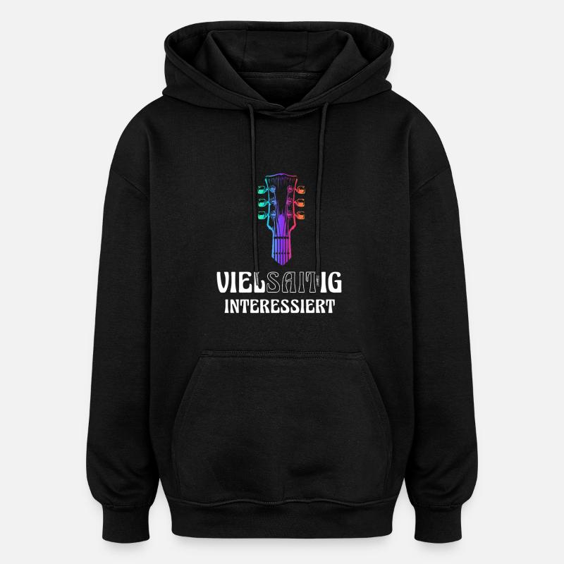 Guitar multi-stringed interested - Oversized Unisex Hoodie - black