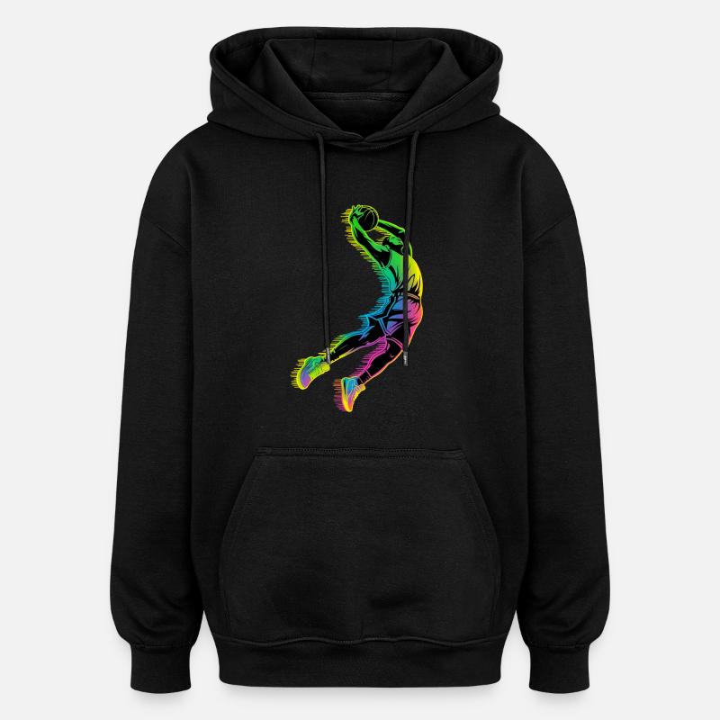 Dunk de basket-ball - Sweat à capuche oversize unisexe - noir