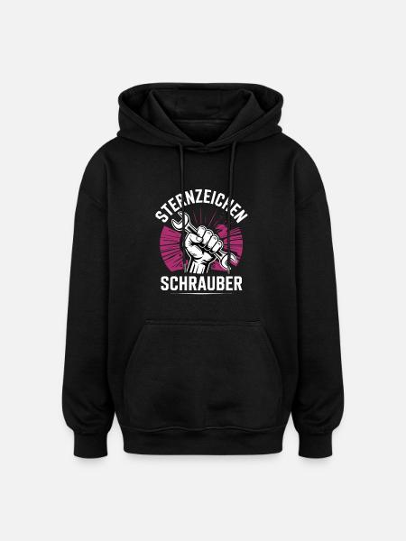 Sternzeichen Schrauber – - Oversized Unisex Hoodie - Schwarz