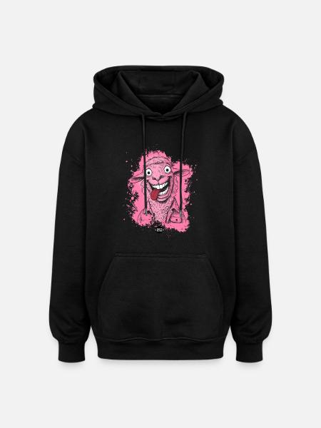 Woolly Unhinged - Oversized Unisex Hoodie - black