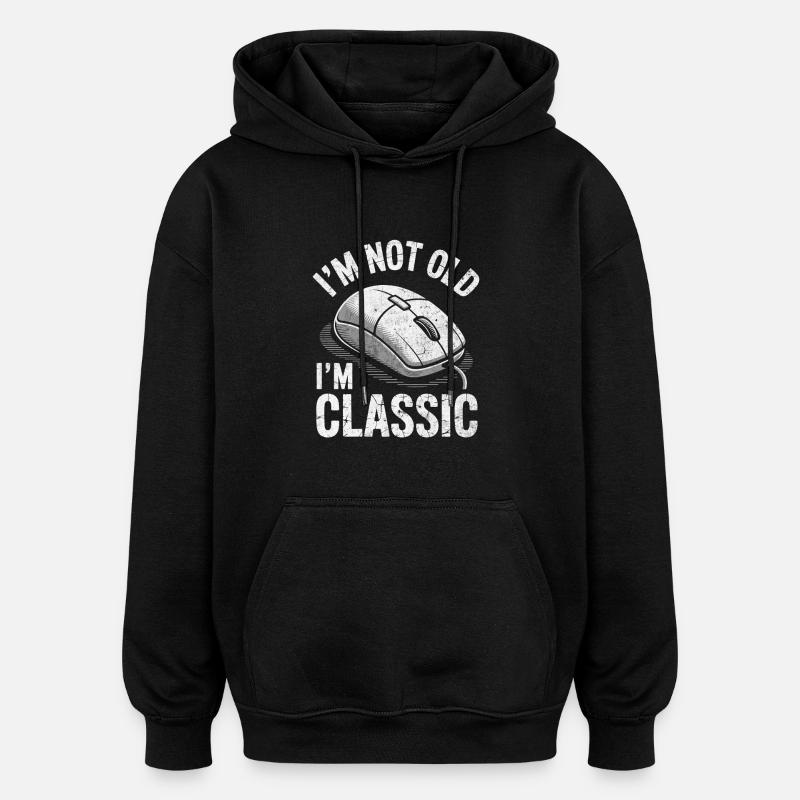 Lustiges Im classic Computer Maus - Oversized Unisex Hoodie - Schwarz