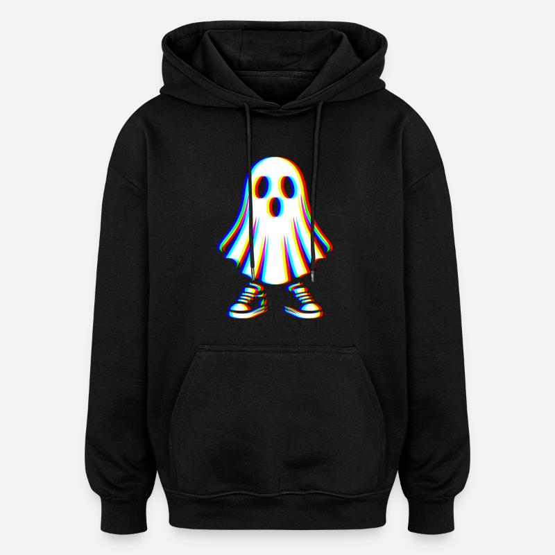 Glitch Geist – Spooky Style - Oversized Unisex Hoodie - Schwarz