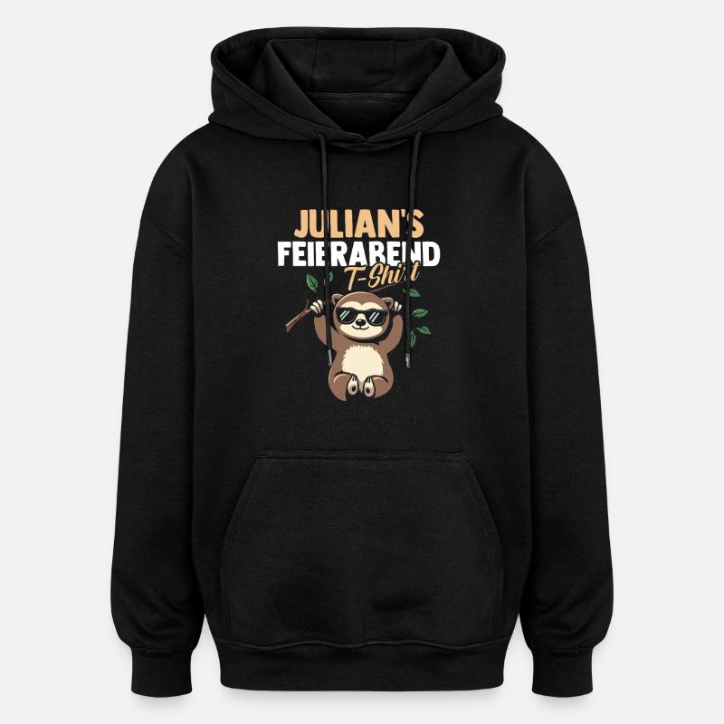 Paresseux Julian - Sweat à capuche oversize unisexe - noir