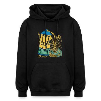 Cable clutter as an artistic skill - Oversized Unisex Hoodie - black - Front - Noah (186cm)