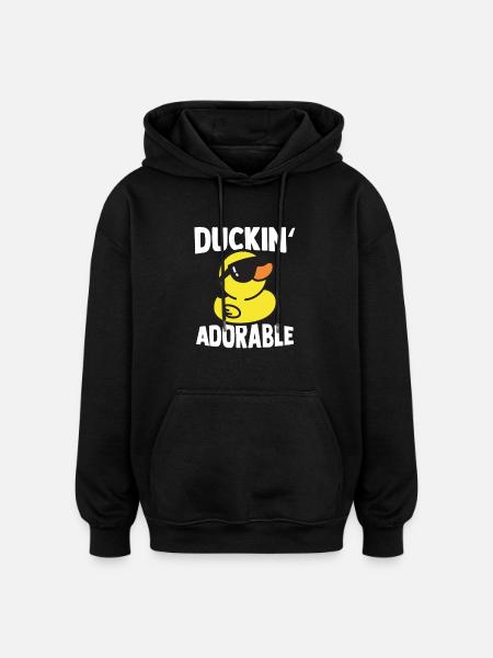Duckin' Yndig Gul And Gummi And Gave - Oversize unisex hoodie - sort