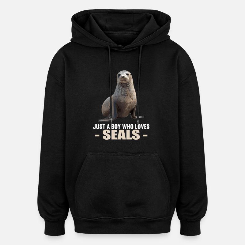 Robben Robbe - Oversized Unisex Hoodie - Schwarz