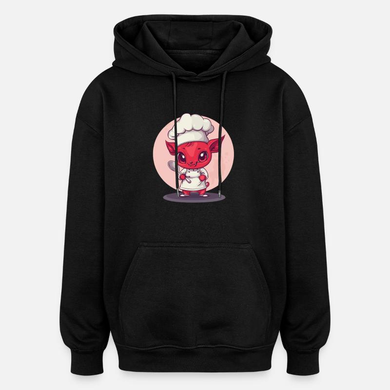 Devilish chef - Oversized Unisex Hoodie - black