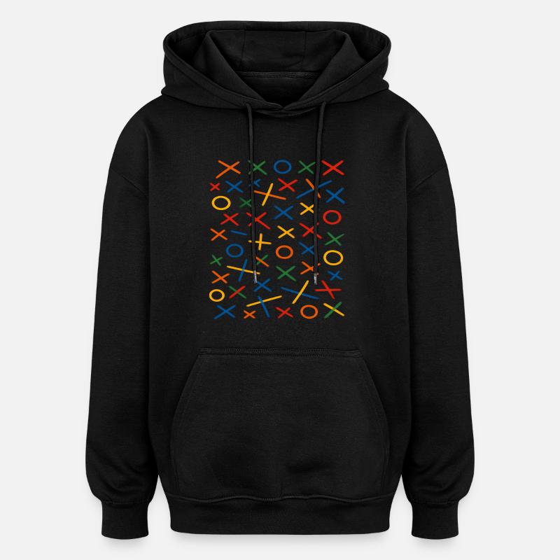 Geometrisches Muster Design - Oversized Unisex Hoodie - Schwarz