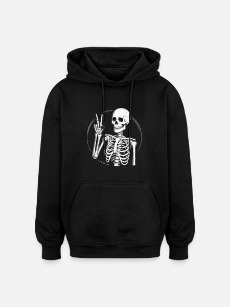 CRÂNE PAIX - Sweat à capuche oversize unisexe - noir