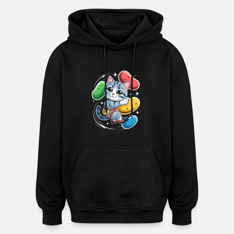 Boulder Katze - Oversized Unisex Hoodie - Schwarz