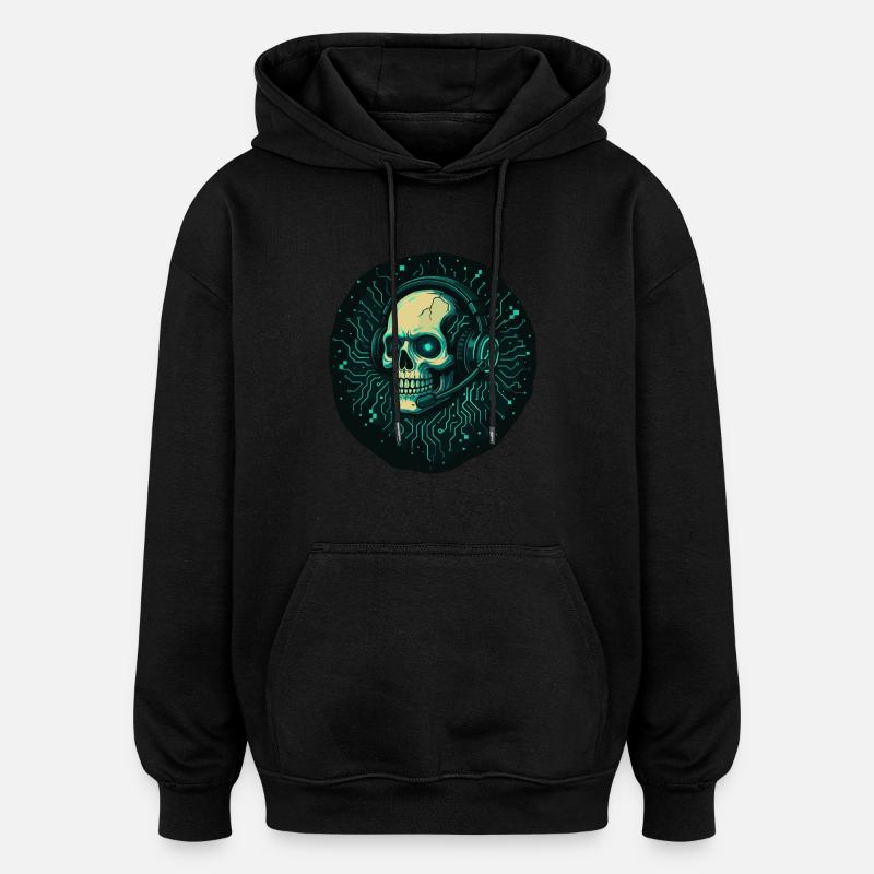 Crâne de joueur - TechGaming Totenkopf - Sweat à capuche oversize unisexe - noir