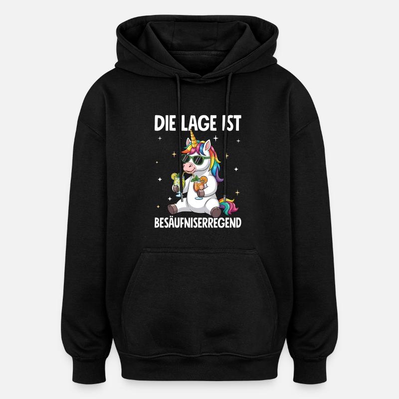 The situation is drunkenness - Oversized Unisex Hoodie - black