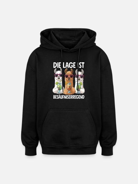 The situation is drunkenness - Oversized Unisex Hoodie - black