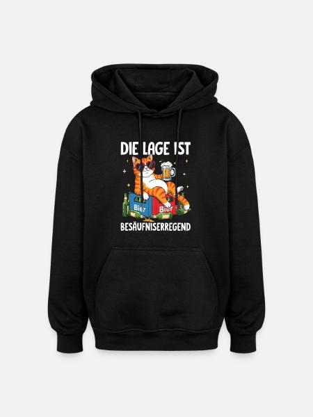 The situation is drunkenness - Oversized Unisex Hoodie - black