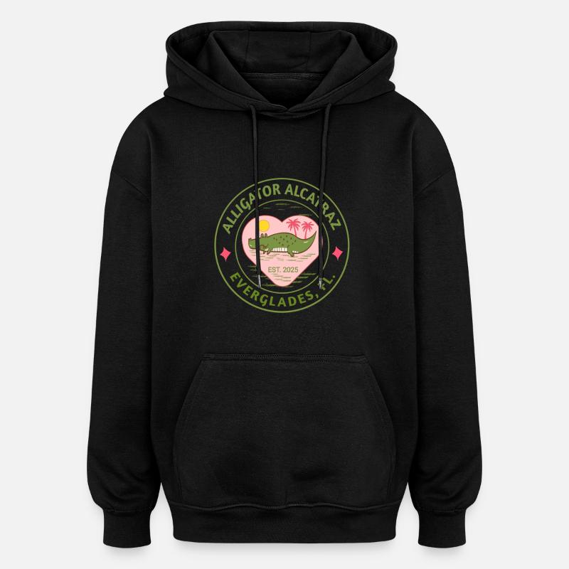 alcatraz alligator süss - Oversized Unisex Hoodie - Schwarz