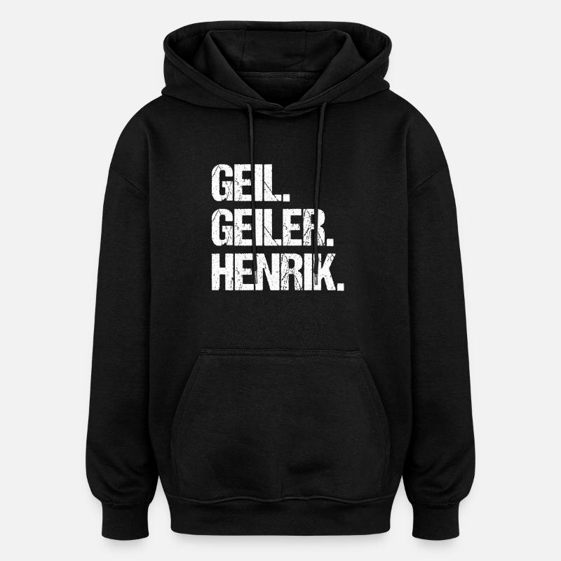 Henrik - Oversized Unisex Hoodie - Schwarz