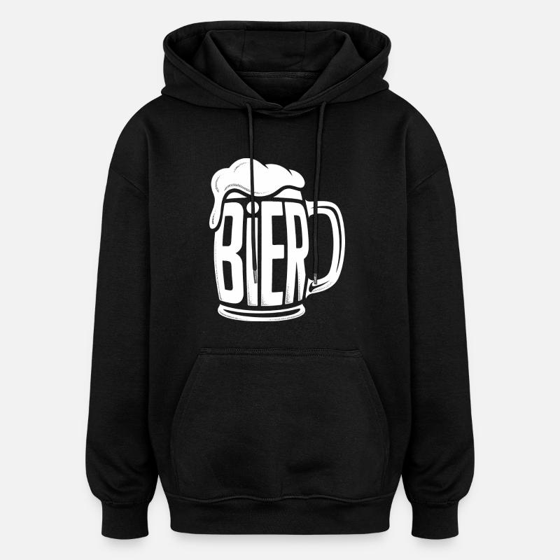 Bier - Funny Alcohol Logo - Oversized Unisex Hoodie - black