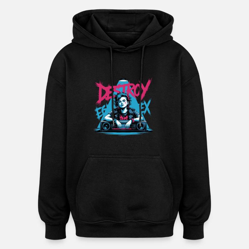 DESTROY SYSTEM - Oversized Unisex Hoodie - black