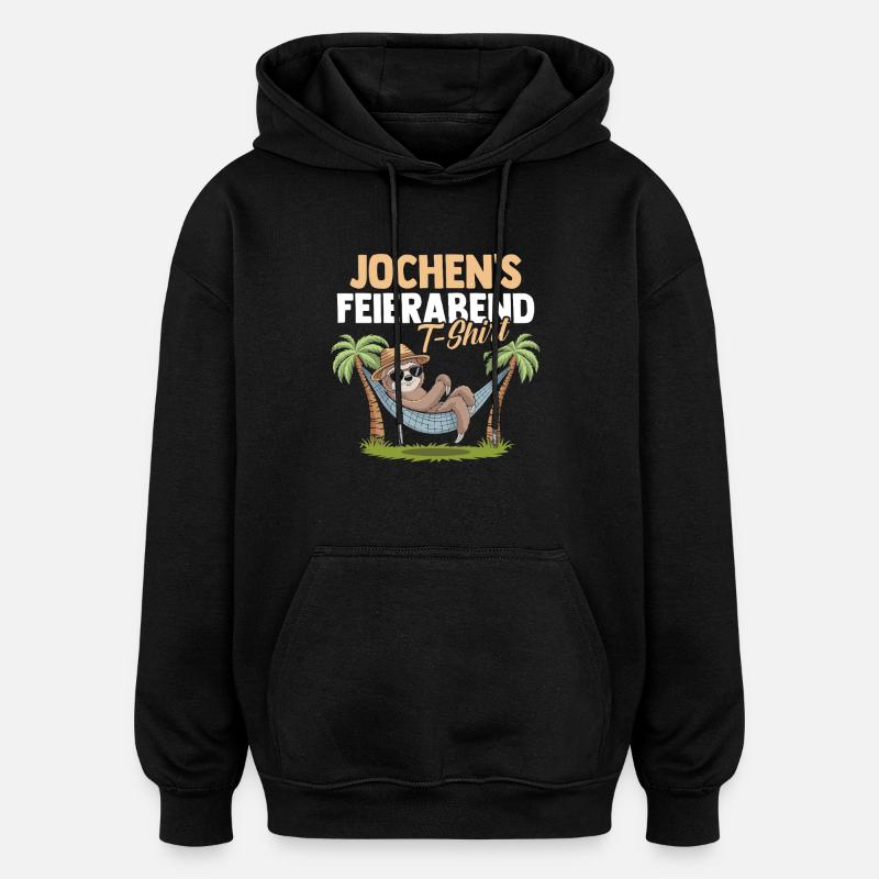 Faultier Jochen - Oversized Unisex Hoodie - Schwarz
