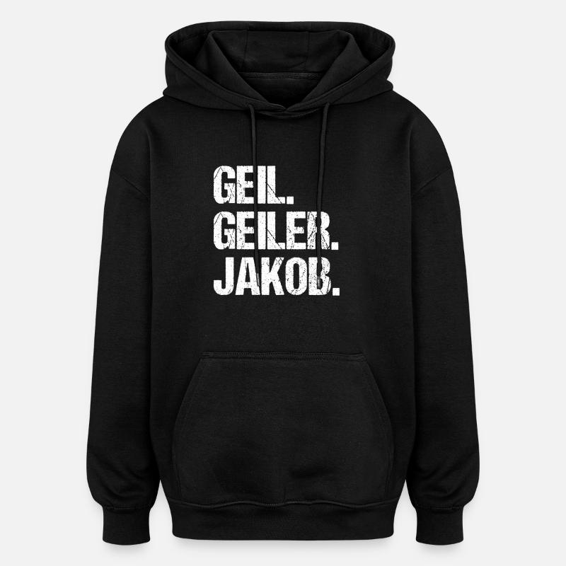 Jakob - Oversized Unisex Hoodie - Schwarz