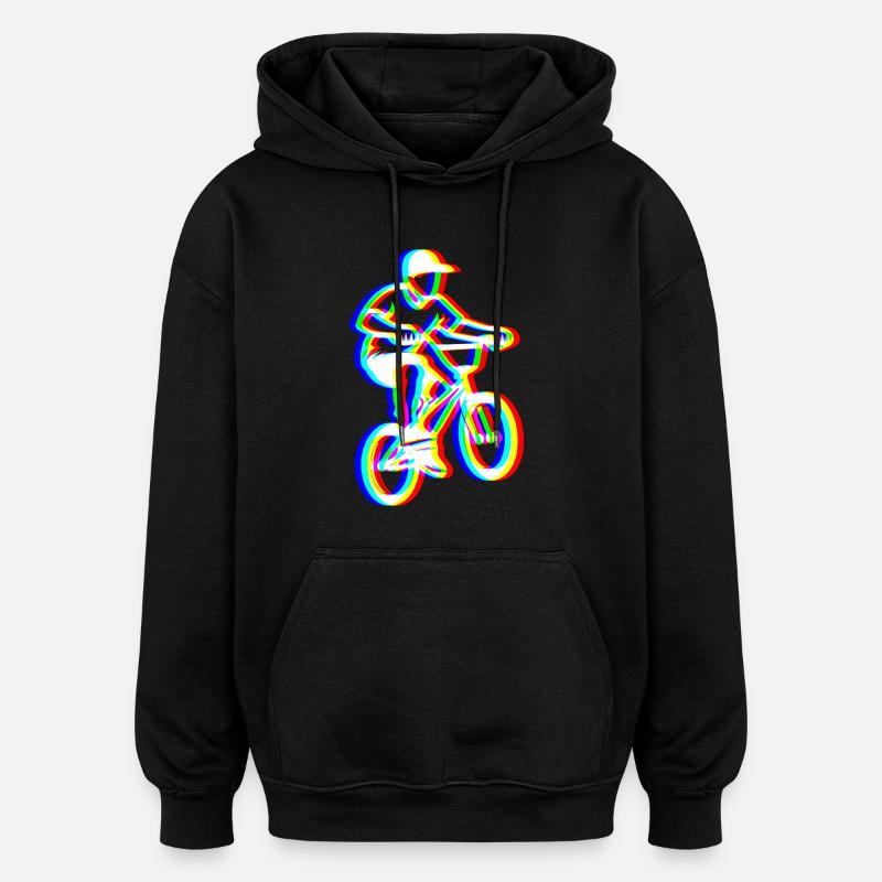 Glitch BMX – Extreme Fahrt - Oversized Unisex Hoodie - Schwarz