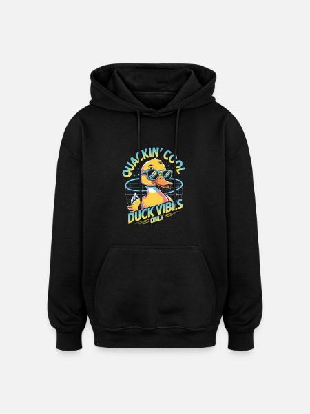 Funny duck design - Oversized Unisex Hoodie - black