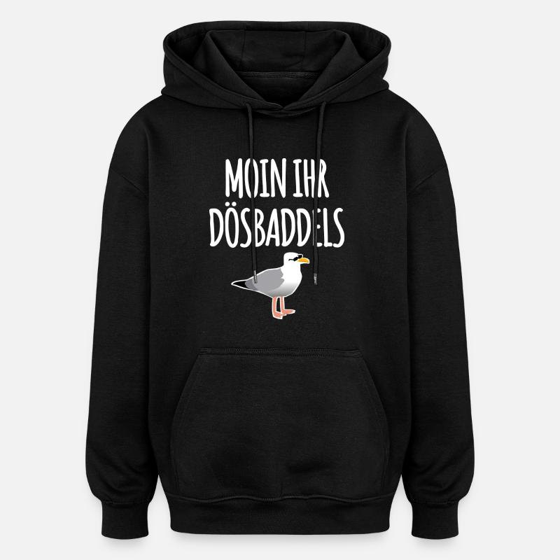 Moin Ihr Dösbaddels - Oversized Unisex Hoodie - Schwarz
