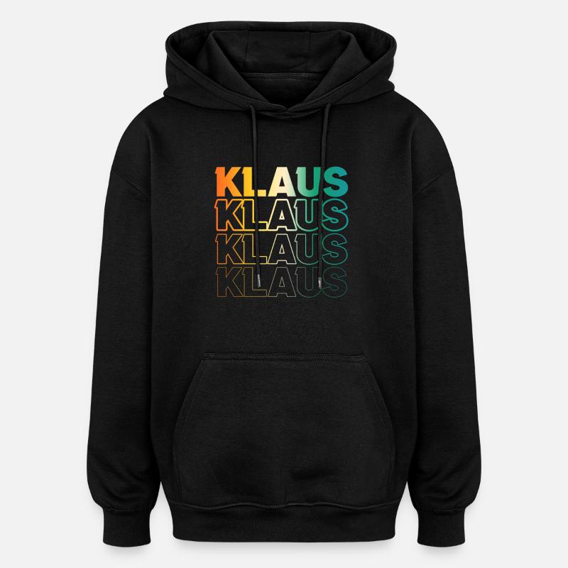 Klaus - Sweat à capuche oversize unisexe - noir