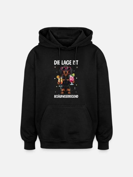 Die Lage Ist Besäufniserregend - Oversized Unisex Hoodie - Schwarz