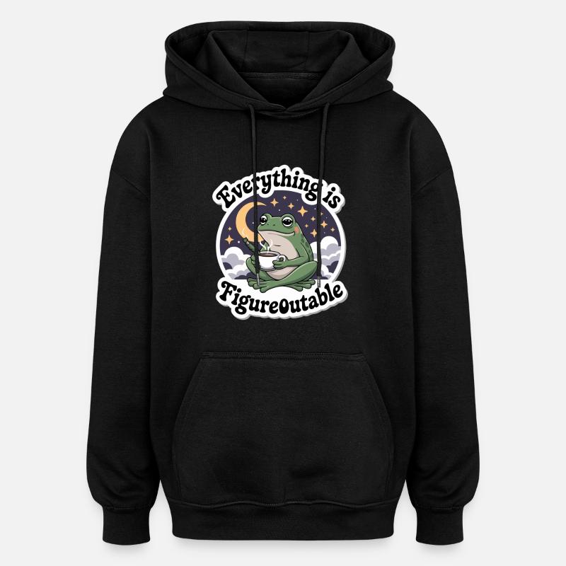 FROSCH SANFT - Oversized Unisex Hoodie - Schwarz