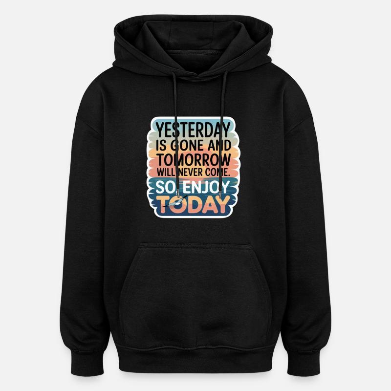 WEG UND MORGEN - Oversized Unisex Hoodie - Schwarz