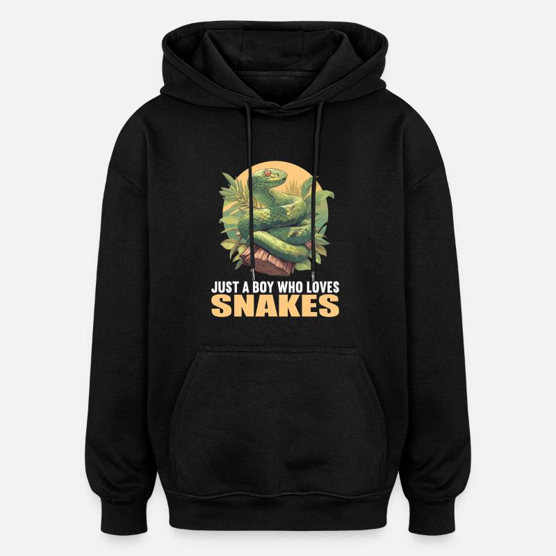 Schlangen Schlange - Oversized Unisex Hoodie - Schwarz