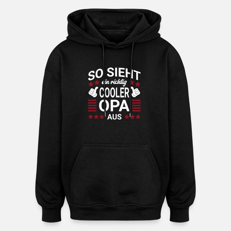 Style grand-père cool - Sweat à capuche oversize unisexe - noir