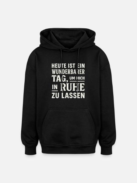 Leave alone – sarcastic design - Oversized Unisex Hoodie - black