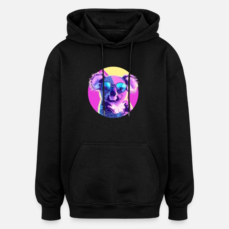 Koala Sonnenbrille - Oversized Unisex Hoodie - Schwarz