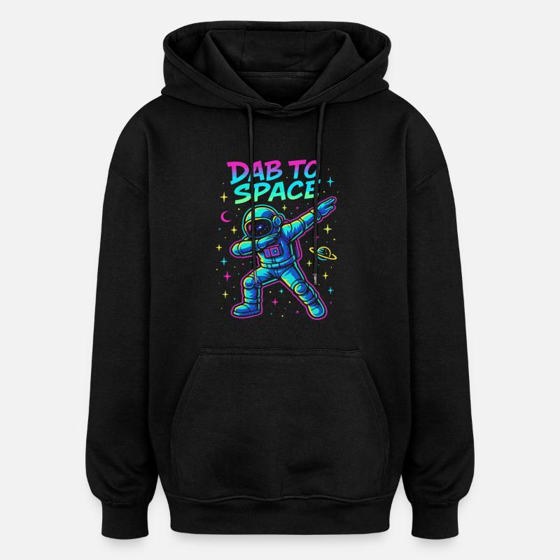 Dab To Space Astronaut Abenteuer - Oversized Unisex Hoodie - Schwarz