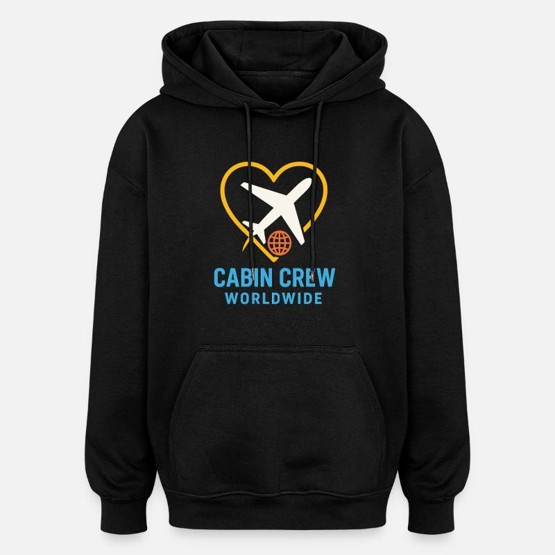 Flugbegleiter Kabinencrew Leben Luftfahrt - Oversized Unisex Hoodie - Schwarz