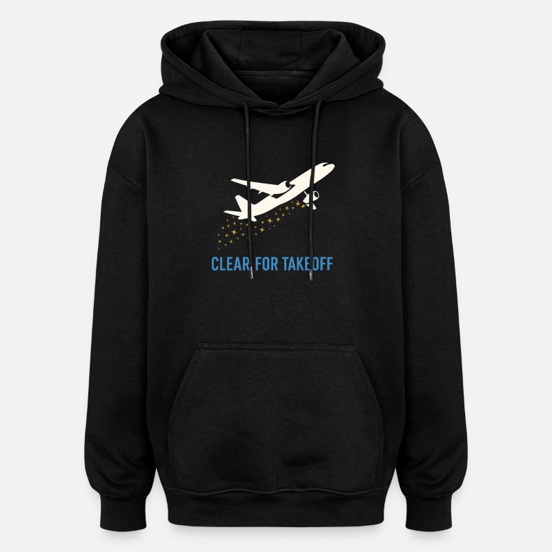 Flugbegleiter Kabinencrew Leben Luftfahrt - Oversized Unisex Hoodie - Schwarz