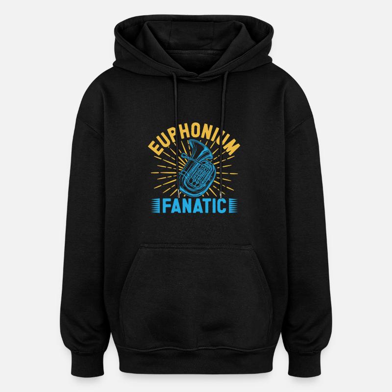 Euphonium Fanatic Baritone Marching Band - Oversized Unisex Hoodie - black